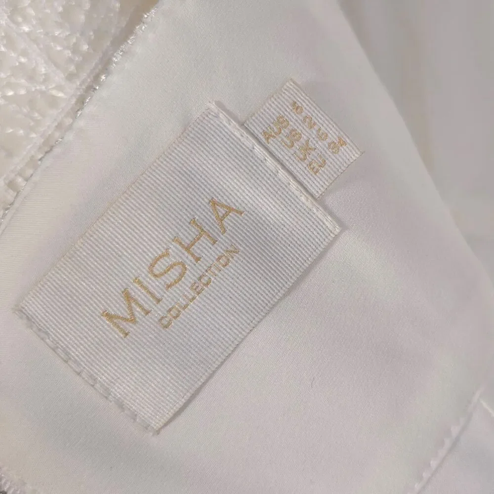 MISHA COLLECTION Size US‎ 2 Natasha Mini Dress Milk Long Sleeve Open Back Sexy - Picture 2 of 15